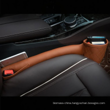 Leather car seat slot storage